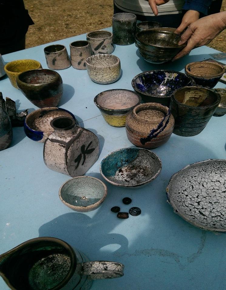 Raku firing at Morley College – Jill Rutter